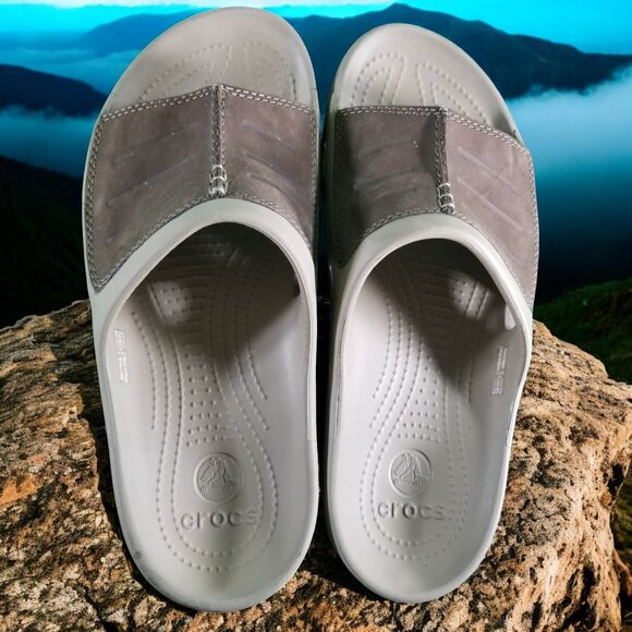 Crocs Men's Size 9 Brown Slip On Sandals Comfort Shoes 12438 - Picture 6 of 8